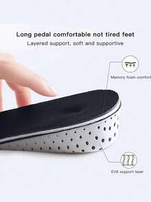 1 双男女通用透气增高半垫 EVA 弹力鞋垫 女款男款运动鞋男式训练鞋跑步鞋 - 黑色 - 查看 3