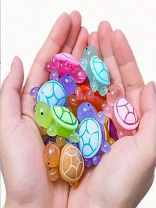 10/20 piezas de decoraciones de mini tortugas de mar que brillan en la oscuridad de colores aleatorios - Adorables adornos de resina de tortugas de mar para decorar pasteles, favores de fiesta de océano y manualidades de jardinería, regalos de cumpleaños y graduación - Multicolor - Ver 13