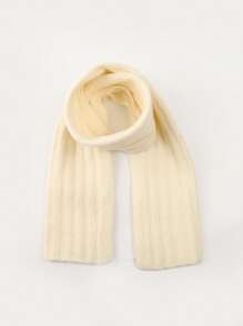 1pc Women's Solid Color Wool Blend Simple & Fashionable Lightweight Scarf/Shawl, Autumn/Winter