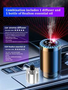 1 50ml Car Aromatherapy Essential Oil Diffuser, Colorful Ambient Starlight Light With Intelligent Start And Fast Charging Function, And Car Electric Air Freshener Can Effectively Remove Odors And Freshen The Air Inside The Car. Suitable For Automotive Parts, Car Fragrances, Car Aromatherapy, And Other Car Accessories. It Is Designed With Auto Start Sensing Spray, Built-In Star Projection Lamp, And Can Be Charged Via USB. - Multi-fragrance - View 20