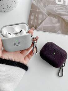 [Customized]Personalized Luxury Laser Lettering Name DIY Customized Suede Cover Compatible With Pro 1 2 3 4 Pro 2 Couple Earphone Case With Keychain Cases
