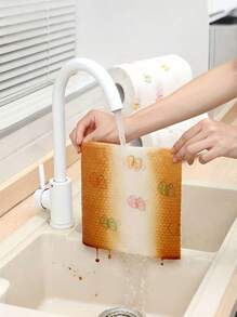50/100/200/400pcs Disposable Reusable Kitchen Cleaning Cloths - Non-Stick And Easy To Clean, Suitable For All Household Needs, Tear-Off, Wet And Dry Towels, Non-Woven Oil-Absorbing Cleaning Rags, Drying Cloths