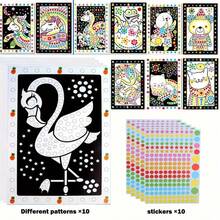 10pcs DIY Dot Painting Art Craft Kit, Suitable For Beginners, Polyester Handmade Set, Simple Dot Art Activity, Marked Jewelry Making Kit, For Educational Entertainment, Creative Birthday Gift (Random Pattern) - Multicolor - View 2