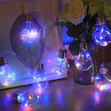 太阳能灯串复古爱迪生灯泡 - 8 种模式，防水防虫，适用于万圣节/圣诞节户外花园、露台、草坪装饰 - 彩色 - 查看 6