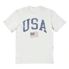 LCRSHOP-Social Collective Usa And Wavy Flag 4 Graphic Cotton Short-Sleeve T-Shirt - trắng - Xem 1