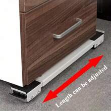 2pcs Heavy Duty 24-Wheel Adjustable Length Dolly - Non-Slip Pad With Brake, No Battery Required, Suitable For Refrigerator, Washing Machine, Dryer Household Appliances, Reinforced Frame, Ergonomic Handle Design, Easy Mobility Base, Enhanced Support, Home Moving Assistant