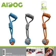Juego de juguetes para perros medianos y grandes, cuerda de cáñamo, nudo trenzado, juguete para la dentición de cachorros, juguete de descompresión de algodón y lino para perros, juguete de cuerda de algodón para limpiar la dentición de perros. - Azul - Ver 6