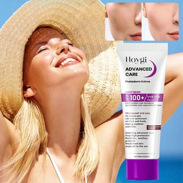 1pc Sunscreen, Face And Body Sunscreen, SPF 100+, All-Weather Sun Protection, UV Protection, Sun Protection, Deep Moisturizing, Delays Skin Aging, Waterproof And Sweat-Proof, Long-Lasting Sun Protection, Mild Ingredients, Light And Non-Greasy Texture, Suitable For Summer Outdoor Sports, Travel, Beach