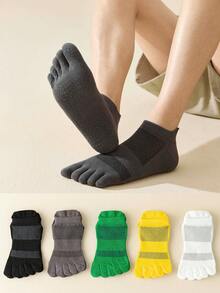 1 Pair Men's Dot Grip Five Finger Ankle Socks, Fall Socks - Multicolor - View 2