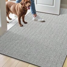 Ultra Thin Indoor Door Mat For Entrance ,Non Slip Entryway Mat, Low Profile Doormat, Unique Herringbone Design Carpet For Inside, Patio, Porch, Hoom Decor - Xám - Xem 8