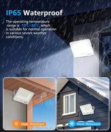 Aigostar Foco LED Exterior 50w, 4500LM Foco Proyector LED, IP65 Impermeable Luz de , Luz blanca 6500K Luces led exterior, Para Jardín, Patio, Garaje, Paquete de 2 - 50w-6500k - Ver 3