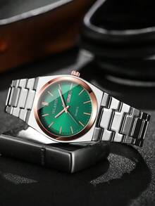 1 件经典时尚简约刻度日历表盘石英腕表，时尚男士礼物（不含表盒）