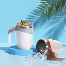 USB Rechargeable Self-Stirring Coffee Mug - Coffe Cup,High-Speed Magnetic Stainless Steel Travel Mug, Keeps Drinks Hot Or Cold, Perfect For Office, Cooking, And Outdoor Use, Ideal For Holidays And Everyday Convenience, Office Drinkware | Ergonomic Handle | Stainless Steel Mug, Best For Christmas, Perfect For Thanks Giving,Back To School - trắng - Xem 2