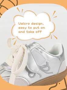 Kids Shoes, Boys Shoes, Girls Shoes, Fashionable Multi-Function Hook And Loop Shoes, Comfortable & Breathable, Soft Multi-Function, Suitable For Outdoor Activities, Back To School Season, Christmas, Picnics And Travels In All Seasons, Also An Ideal Choice For Children To Wear In Winter, Perfect For Casual Children Sports Shoes - Silver - View 9