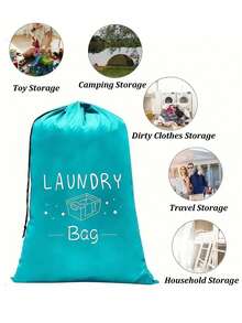 Laundry Bag Washable Drawstring Laundry Bags Dirty Clothes Organizer Fabric Laundry Basket Travel Laundry Bag Large Enough Portable Dirty Clothes Hamper For Bedroom Bathroom And Laundry Room Storage Simple Design Large Capacity For Storing Blankets Blankets Laundry Easy Fit A Laundry Hamper Or Basket Machine Washable Suitable For Daily And Travel Camping Home Business Back To School Use Travel Essentials Camping Essentials - Multicolor - View 4