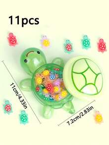 10/20 piezas de decoraciones de mini tortugas de mar que brillan en la oscuridad de colores aleatorios - Adorables adornos de resina de tortugas de mar para decorar pasteles, favores de fiesta de océano y manualidades de jardinería, regalos de cumpleaños y graduación - Multicolor - Ver 15