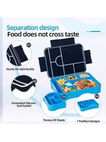 1 Stück tragbare versiegelte Bento Box, Obstbox, Salatbox - Verschiedenfarbig - Übersicht 8