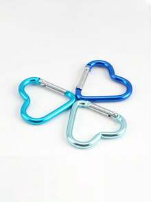 心形登山扣，铝制弹簧钩夹钥匙扣，钓鱼用自动锁定钥匙扣夹，心形铝制弹簧钩夹钥匙扣，徒步旅行、旅行、居家、跑步、冒险和露营登山扣 - 彩色 - 查看 45