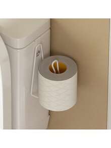 1 pieza Estante de almacenamiento para papel higiénico sin agujeros ni clavos, de tipo colgante en la puerta, para colgar el papel higiénico en el baño, soporte para rollo de papel higiénico montado en la pared, dispensador de papel higiénico para el baño, estante para toallas de papel en la puerta sin necesidad de taladrar, color aleatorio - Multicolor - Ver 3
