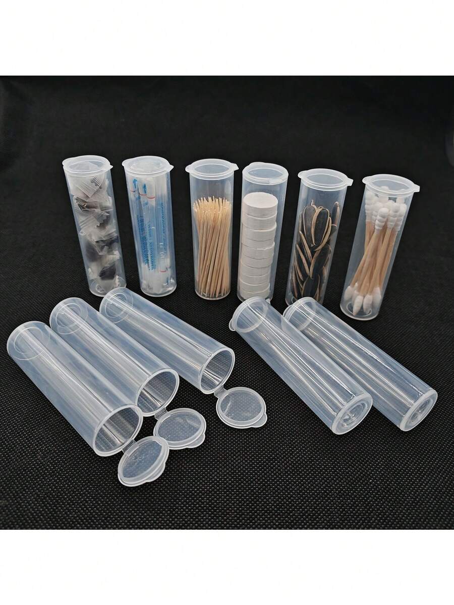 1/2/3/5pcs Sewing Needle Storage Tubes With Lids - Ideal For Embroidery, Felt And Sewing, DIY Gifts, Sewing Supplies And Accessories; Toothpick Storage Box; Cotton Swab Storage Bucket; Alcohol Wipe Plastic Container; Plastic Storage Jar; Compressed Wet Wipe Bucket - Multicolor - View 1