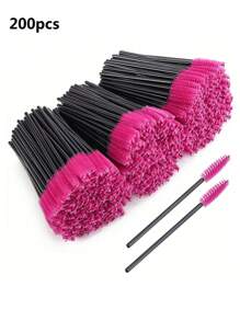 200/100/50/1件一次性睫毛膏刷工具眉刷睫毛膏棒化妆刷睫毛延长用品，带容器睫毛膏棒睫毛膏刷眼部黑色眉刷用于眉毛睫毛延长彩色