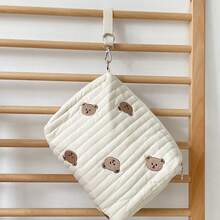 Embroidered Teddy Bear Mommy Hanging Diaper Bag For Baby Stroller - Beige - View 4