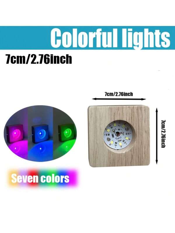 1PC Wooden Switch Lamp Base LED USB, Natural Wood, On-Off Control, LED Compatible, USB Powered, Decorative, Sturdy.