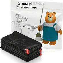 Sac poubelle noir 20L avec fermeture éclair, petit sac poubelle résistant à la déchirure, 60 sacs poubelle pour les toilettes, la cuisine, la salle de bain, le bureau et la chambre