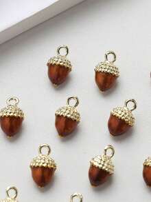 2 mặt dây chuyền hình nón thông 3D bằng kim loại dễ thương DIY, vòng cổ, vòng tay, bông tai, đồ trang sức - Quả thông - Xem 3