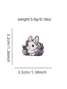 可爱兔子珐琅胸针时尚装饰胸针饰品翻领包包徽章首饰礼物2025新款 - 彩色 - 查看 2