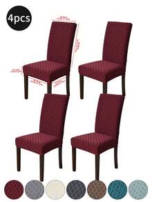 1pc/2pcs/4pcs/6pcs/30pcs Brown Jacquard Diamond Chair Cover, Dustproof And Stain-Proof, Classic And Simple Chair Cover, Suitable For Chairs In Living Room, Bedroom, Kitchen, Etc. - Multicolor - View 31