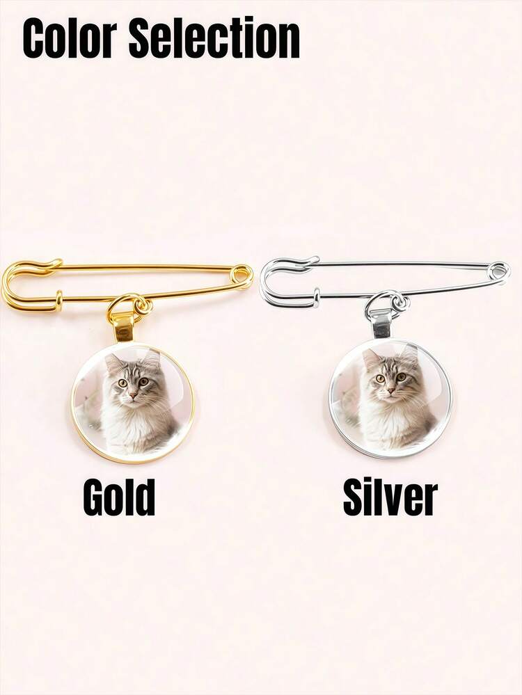 1/2Pcs Personalized Custom Lace Bow Pendant Brooch, Designed With Various Specifications Of 1/2/3 Photo Pendants, All Metal Material Texture, Fashionable And Unique, Personalized And Beautiful, Retro Elegant - Multicolor - View 10