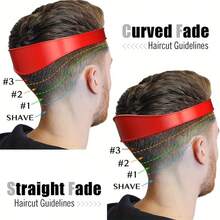 Men's Red Silicone Haircut Guide - Flexible, Bendable Haircut Guide Suitable For DIY Home And Travel Use, Soft Grip Hair Styling Tool - Multicolor - View 7