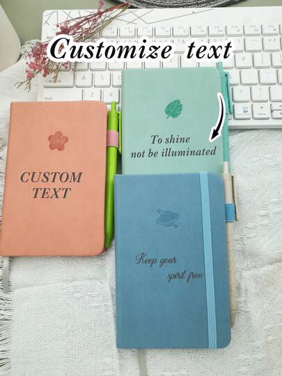1pc Personalized Notebook With Pen Set, Learning Supplies Gift For Him And Her. Gift For Teachers, Students, Sons, Daughters, Baptism, Coming Of Age, Back To School Season, High Quality Stationery Gift