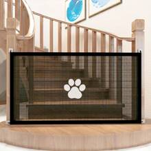Portable Pet Gate, Durable PE Mesh Fence, Adjustable, Convenient Installation, Indoor/Outdoor Pet Stair Barrier, Multifunctional, Space-Saving Design - Not Suitable For Large Dogs, Make Sure Wall Surface Is Clean Before Adhesive Attachment
