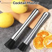 2PCS Muddler For Cocktails 8 Drink Muddler Set Long Muddler Old Fashioned Stainless Steel Muddler Mojito Muddler Ice Crusher Bartender Tool For Bars Bartender Accessories Home Bar Tools Set