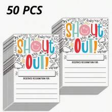 Rainbow Happy Mail Teacher's Classroom Note Cards For Parents, Used For Positive Behavior Encouragement, 50pcs/Pack, Universal Paper Labels For Preschool And Primary School Back To School - Multicolor - View 10