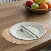 Set de 6 Manteles Individuales Antideslizantes y Reutilizables – Impermeables, Decorativos y Fáciles de Limpiar para Embellecer tu Mesa con Estilo - Crema / Net - Ver 1