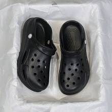 Thick Sole Hollow Out Slide Sandals, Fashion Closed Toe Anti-Slip Casual Summer Slippers For Women - 6806 Black - View 1