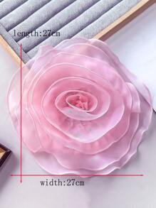 Extra Large Plain Organza Multi-Layer Ruffled Fabric Flower, Simple Design For DIY Clothing, Wedding Dress, Garment Accessories