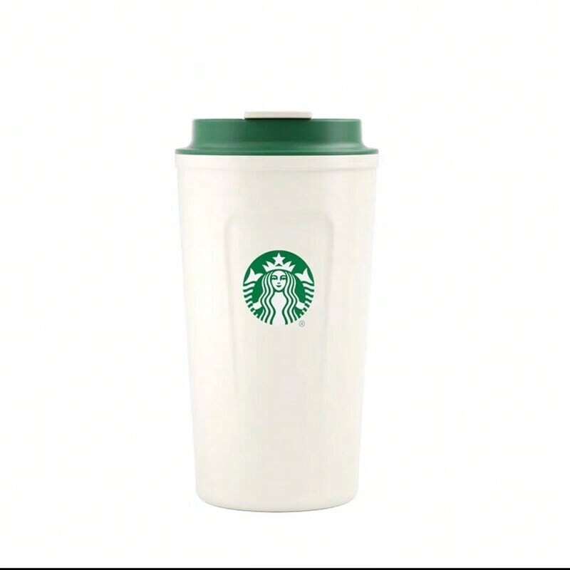 Starbucks White 473ml  Cup Classic Goddess Logo Stainless Steel Hot And Cold Insulation Travel Cup High Value Water Cup Holiday Gift Valentine's Day And Chinese Valentine's Day
