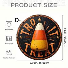 1PC 2D Flat Hanging Decoration Of Candy On The Witch Road - Old Time Halloween Theme, Candy Corn With A Smile, Witch Hat And Autumn Leaves - Perfect For Family, Living Room, Bathroom, Bedroom, Garage, Bar, Cafe - Ideal For Holiday Decoration, Halloween Decoration - Acrylic-round - View 21