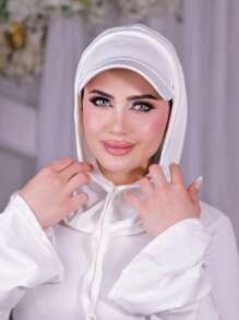 قبعة مسلمة بطبعة زهرية أنيقة، طربوش، قبعة بيسبول، قبعة شمس، وشاح، وشاح بحافة للنساء