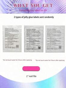 24 件简约蓝色花朵水晶杏仁形美甲设计，适合女士和女孩，情人节美甲配件按压式美甲用品美甲