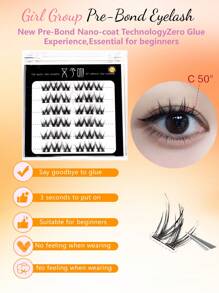 5D Mink Lashes 36pcs, 0.07mm Thickness, C Curl (11-13mm) Lash Clusters, Reusable Fake Eyelashes, Natural Curly Fluffy Thick Eyelashes For Cosplay, Date, Work, Party, Suitable For Beginners