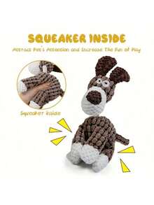 1/2/3件（颜色随机）宠物毛绒打结玩具，中型/小型犬咀嚼玩具，带声音