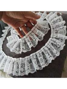 1 Yard - Ruy băng viền ren hoa 3D thanh lịch, rộng 2,4", màu trắng và đen - Viền nhún bèo, hoàn hảo cho may DIY, thêu, cổ áo, váy, đồ trang trí đám cưới, vải ren - Nhiều màu - Xem 8