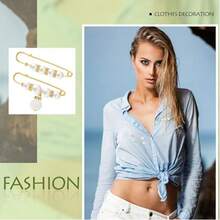 8 件仿珍珠胸针，女士女孩服装衬衫毛衣领子，仿珍珠胸针适用于女士裤子延长针（无卡）办公室配件衬衫夹克珠宝万圣节衣服别针有趣可爱教师礼物00 服装配饰包饰圣诞节 - 彩色 - 查看 3