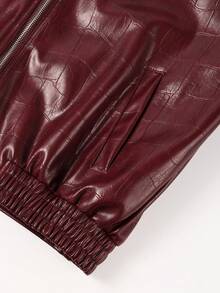 Chaqueta de moda de primavera y otoño de piel para mujer, estilo de chaqueta de motorista única con bolsillos