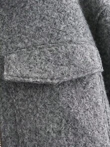 2025 Autumn/Winter Fashion Street Style Lapel Long Sleeve Double Pocket Zipper Women Jacket